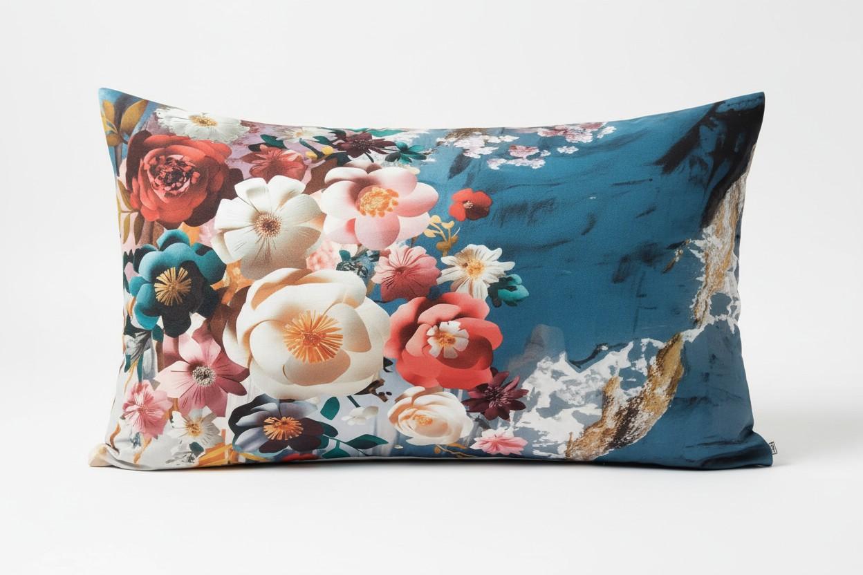 King Size 7D Digital Print Floral Bedsheet Set with 2 Pillow Covers - Premium 108x108 inch