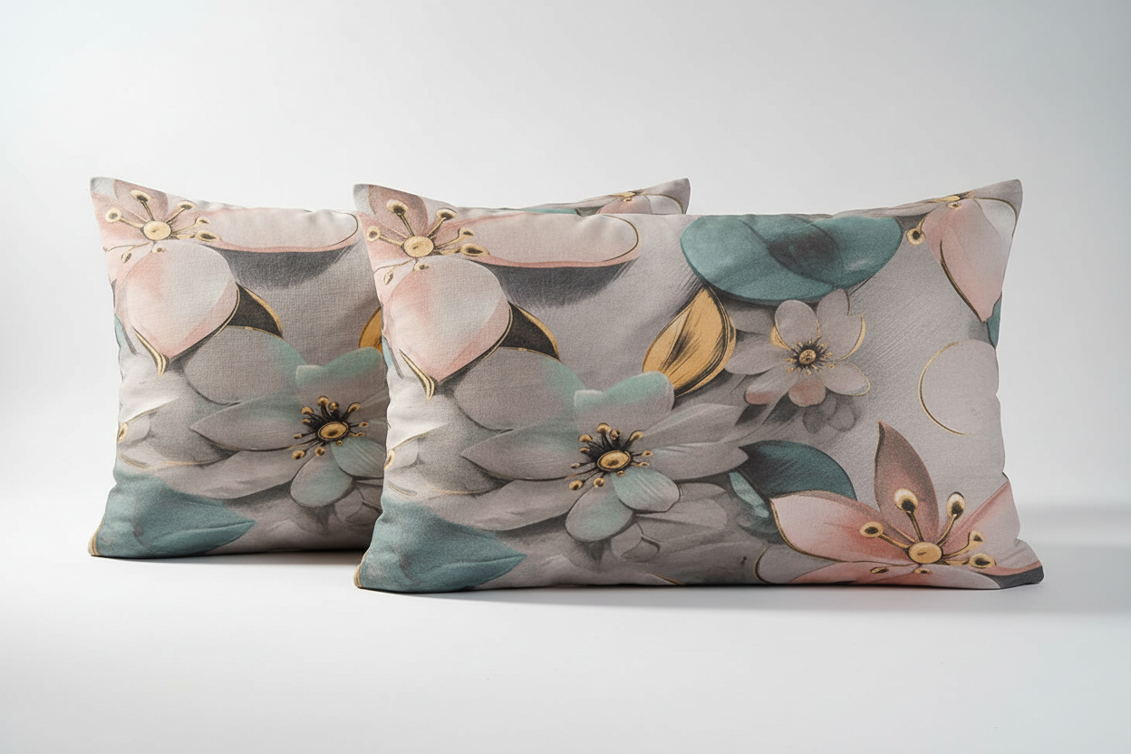 Fitted Elastic Bedsheet Set with 2 Pillow Covers - Premium Pastel Floral Queen Size