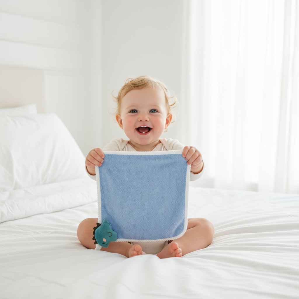 Children's Soft Blue Hanky Microfiber- Pack of 6 Pcs