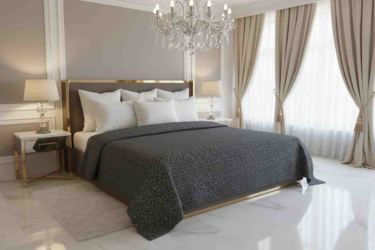Aesthetics King Size Bed Sheet | 100% Imported Pure Cotton | 200TC | Super Soft | Charcoal Grey