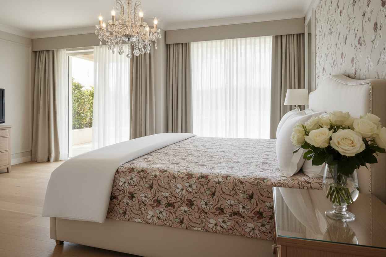 Magnolia Vine Sketch Bedsheet Set — Blush & Ivory