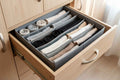 Charcoal Grey Fabric Drawer Organizer | Slot Dividers | Foldable | Wardrobe & Closet