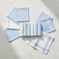 Paras 100% Cotton Handkerchiefs – Pack of 6 | White & Blue Stripe