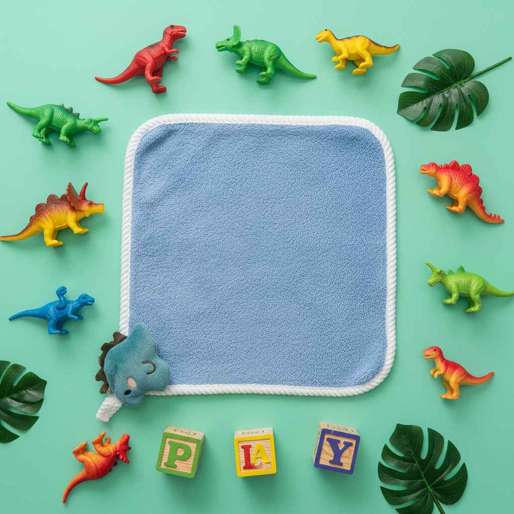 Children's Soft Blue Hanky Microfiber- Pack of 6 Pcs