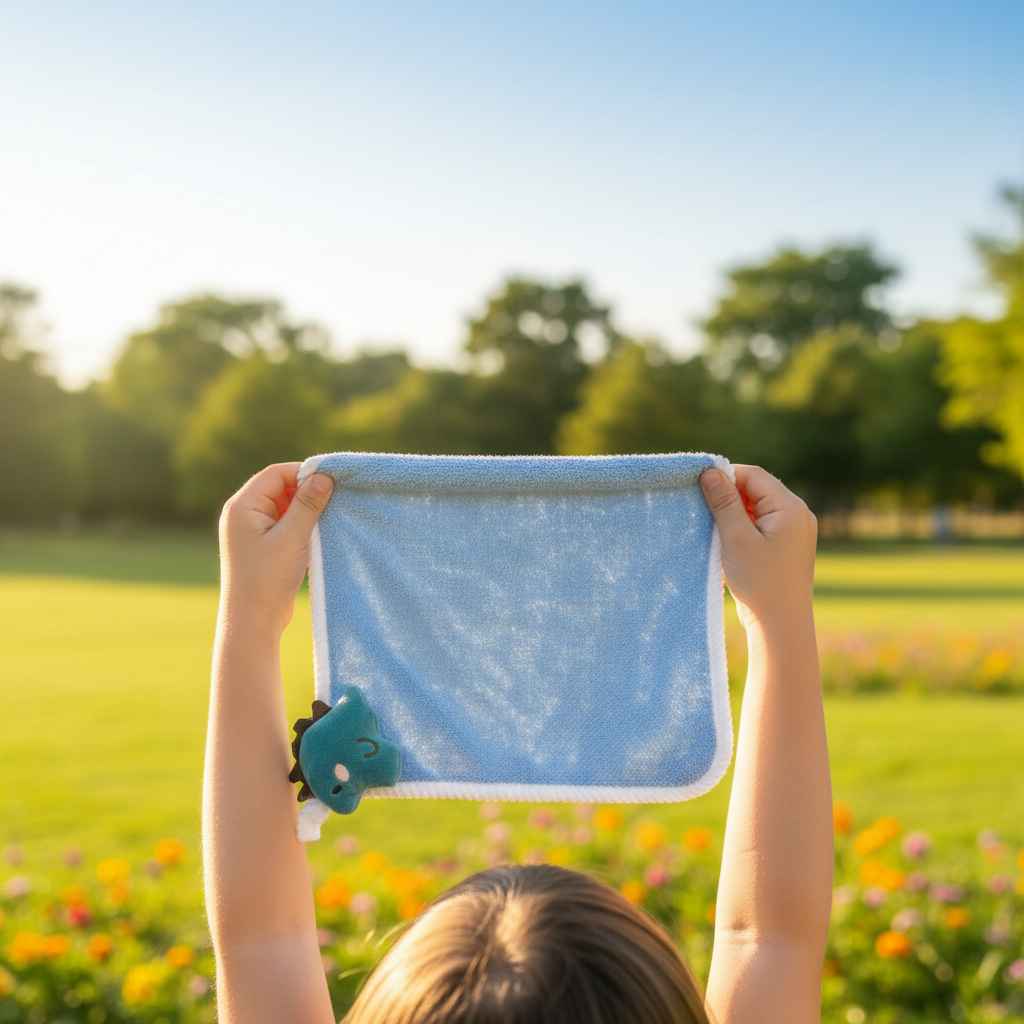 Children's Soft Blue Hanky Microfiber- Pack of 6 Pcs