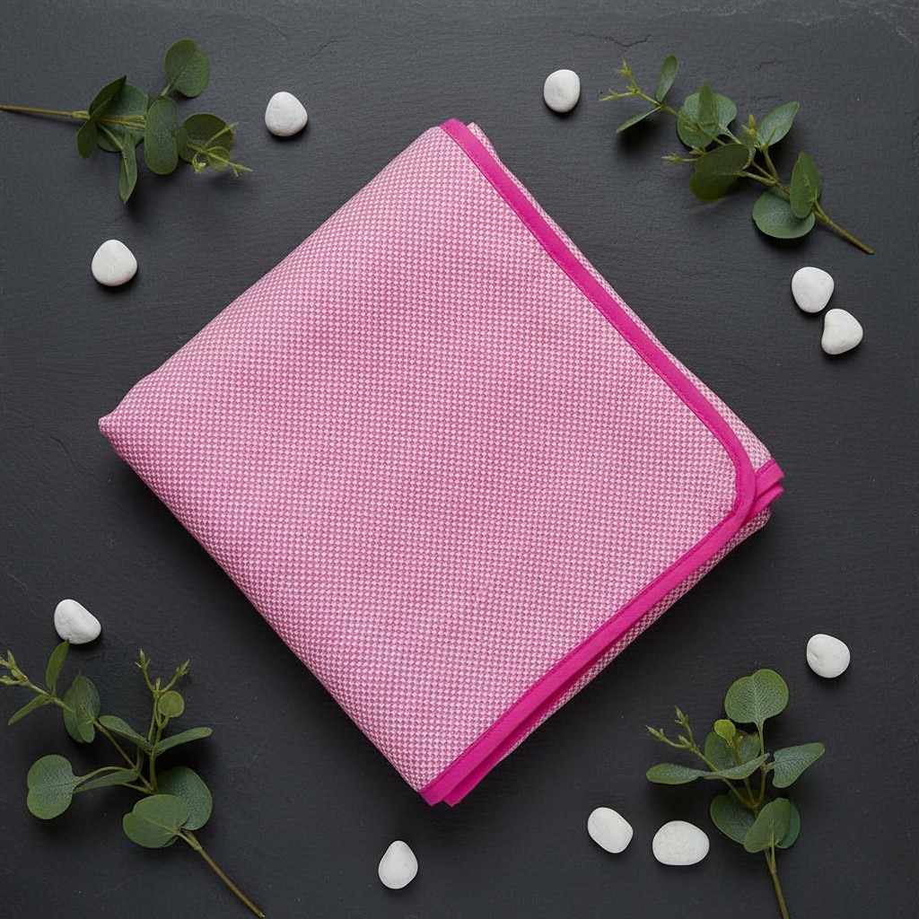 Dohar Single Bed | Pink Textured Weave | AC Dohar | 100% Cotton (Set of 2 Pcs)