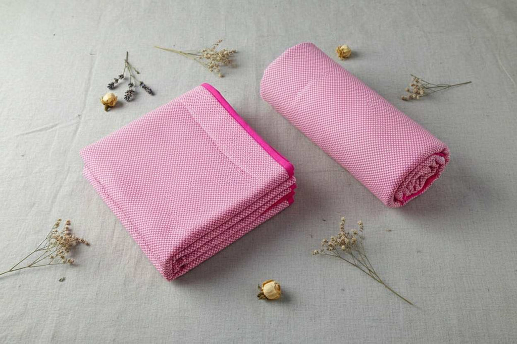 Dohar Single Bed | Pink Textured Weave | AC Dohar | 100% Cotton (Set of 2 Pcs)