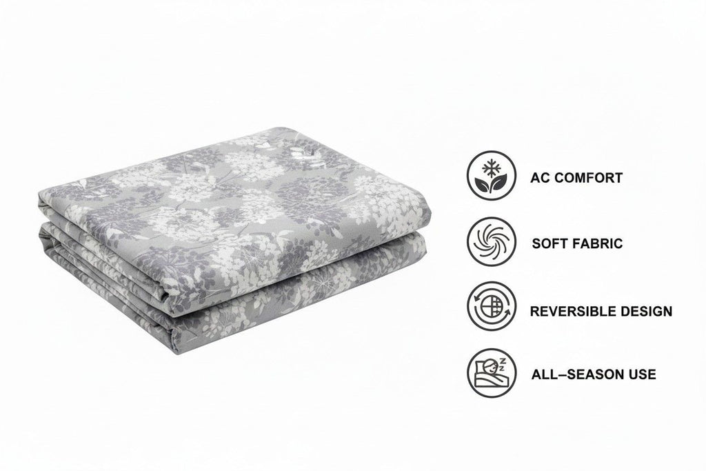 Dohar Single Bed | Floral Print | AC Dohar | 100% Cotton