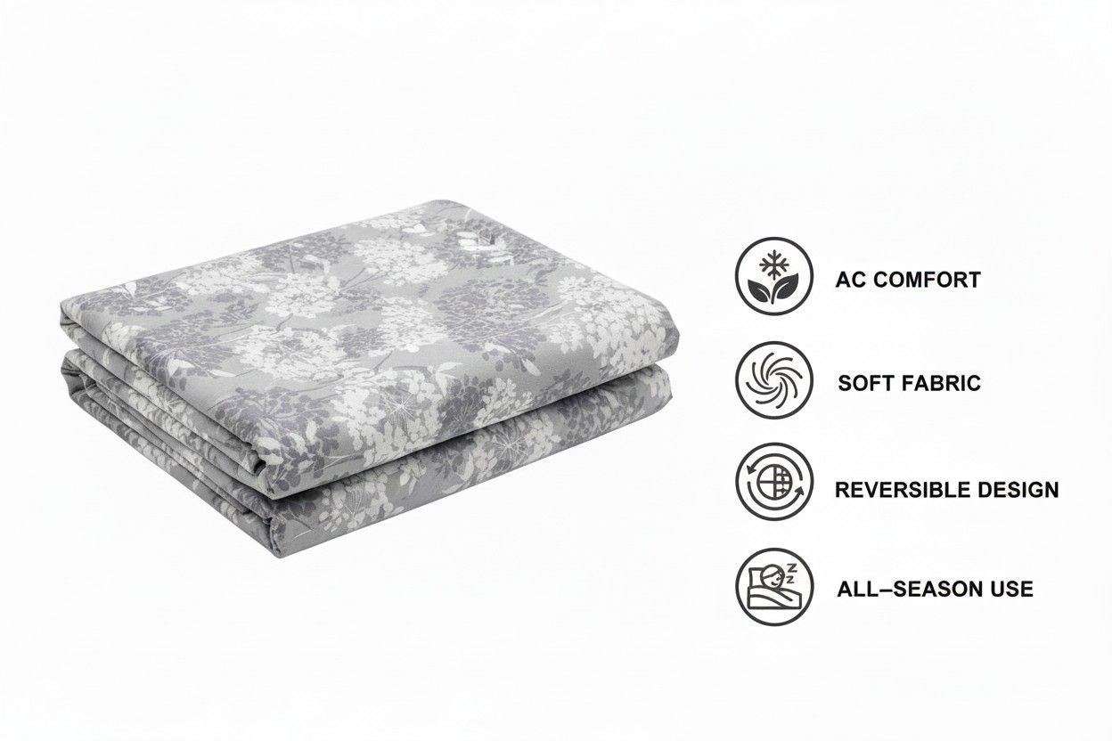 Dohar Single Bed | Floral Print | AC Dohar | 100% Cotton