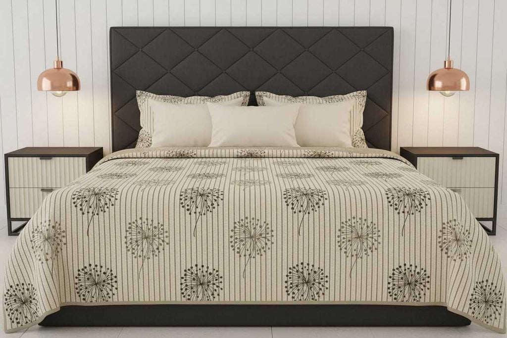 Dohar AC Double Bed | Dandelion Botanical Print | 100% Cotton