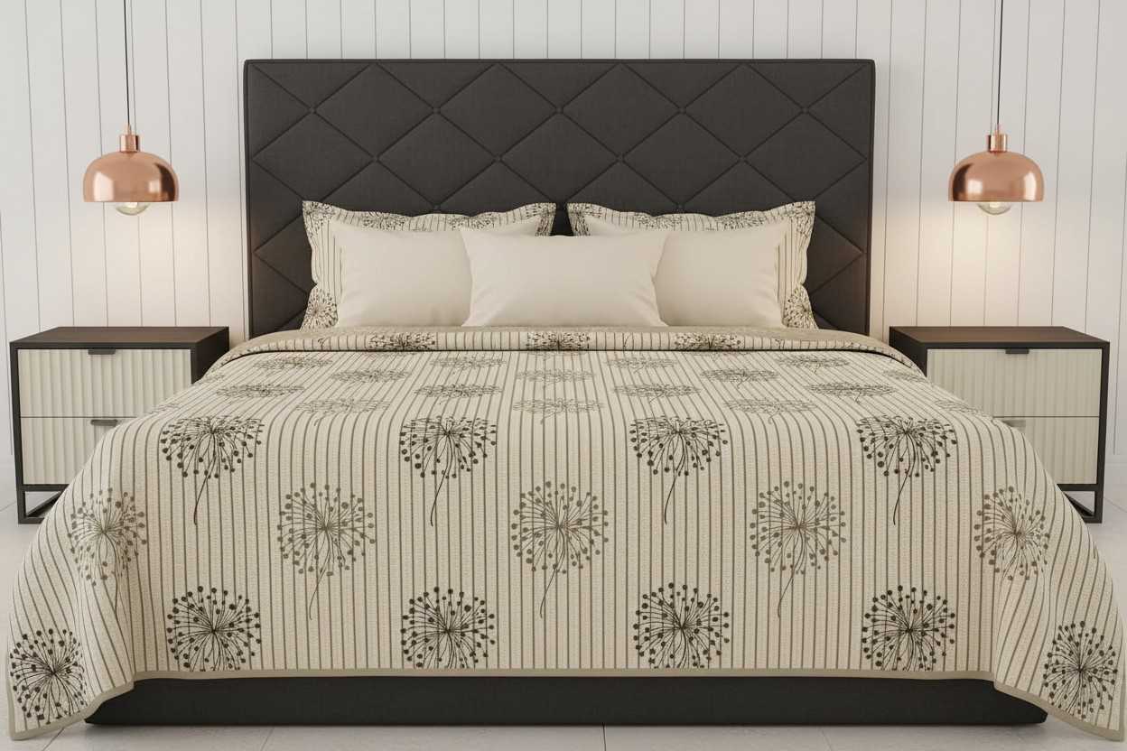 Dohar AC Double Bed | Dandelion Botanical Print | 100% Cotton