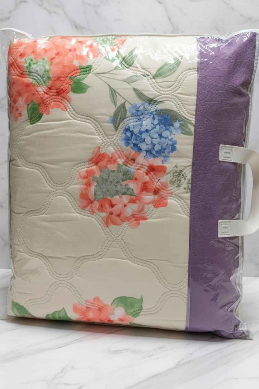 Hydrangea & Peony Double Bed Comforter | Floral Summer Quilted Bedding
