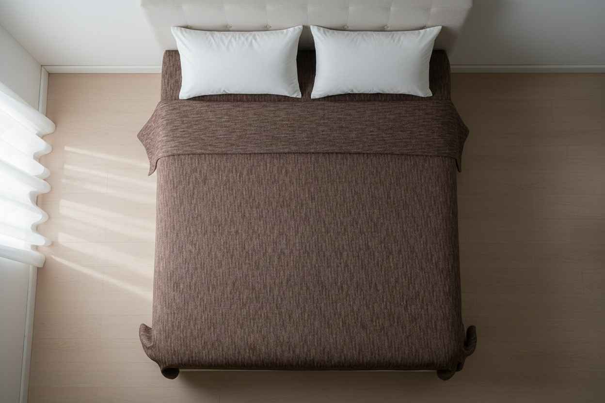Aesthetics King Size Bed Sheet | 100% Imported Pure Cotton | 200TC | Super Soft | Dark Brown Mocha