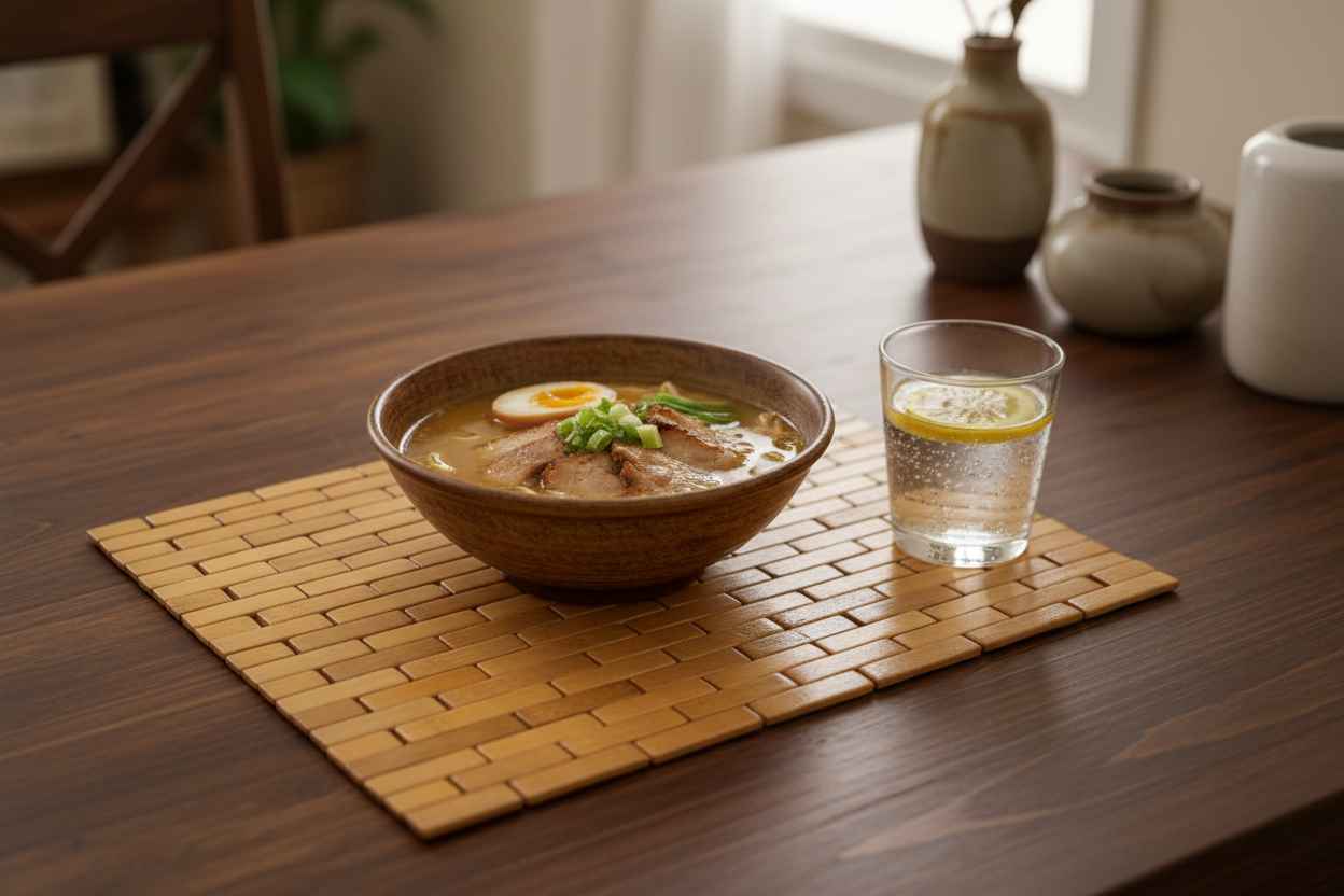 Bamboo Woven Dining Table Mat | Natural & Eco-Friendly I Set of 2