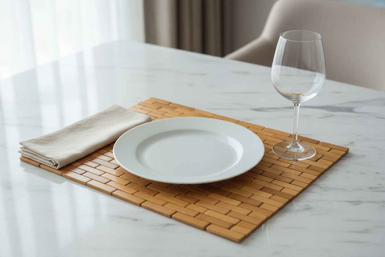 Bamboo Woven Dining Table Mat | Natural & Eco-Friendly I Set of 2