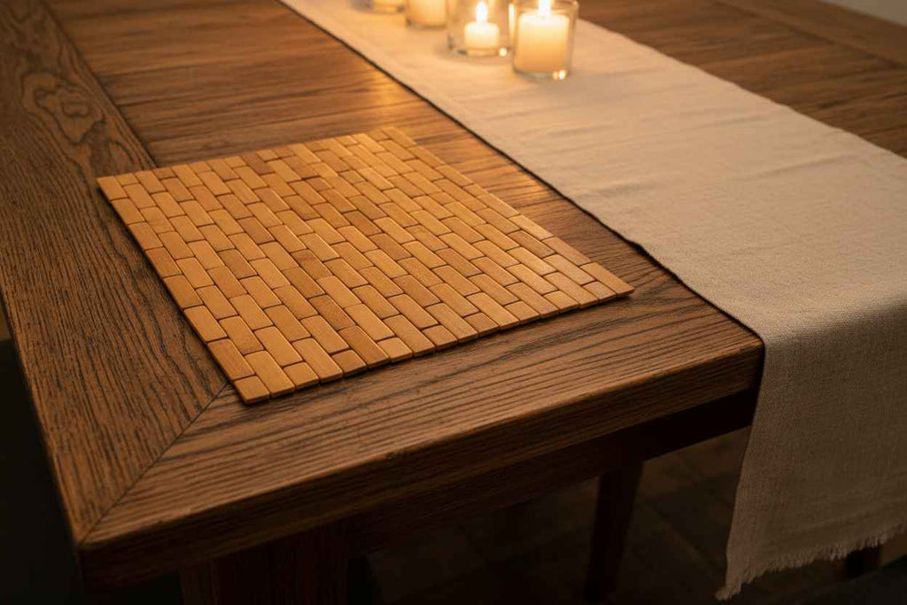 Bamboo Woven Dining Table Mat | Natural & Eco-Friendly I Set of 2