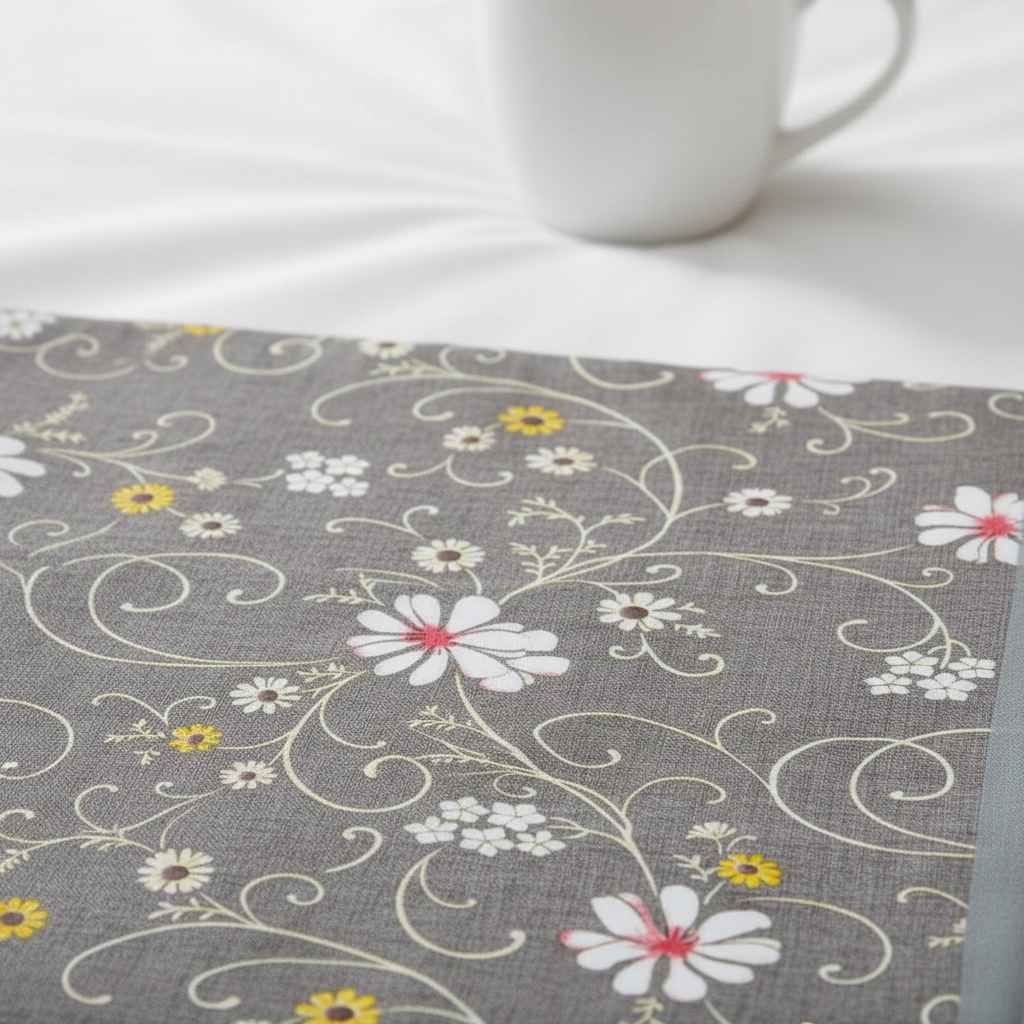 Floral Printed Bed Server Mat – Grey