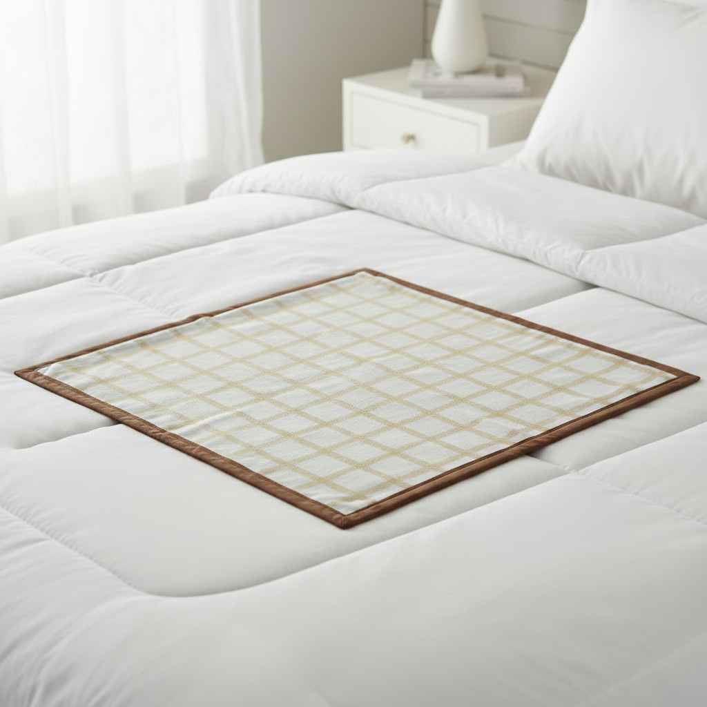 Bed Server Mat – Boho Grid Quilted Dining Mat