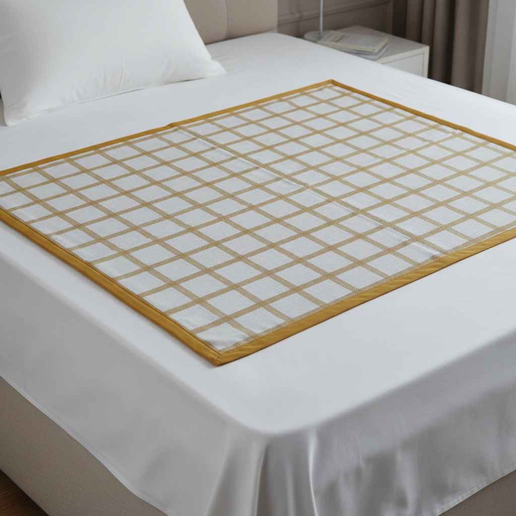 Bed Server Mat – Boho Grid Quilted Dining Mat