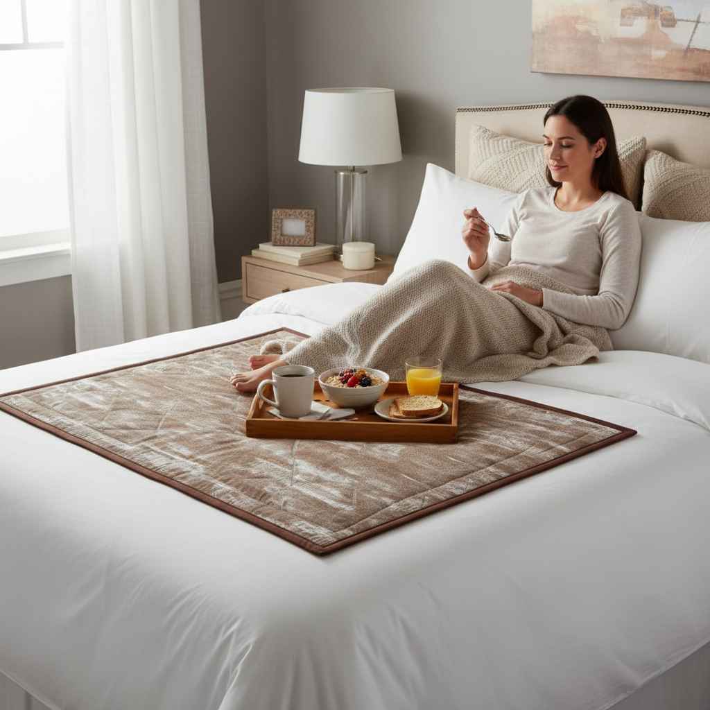 Bed Server Mat – Premium Quilted Bed Dining Mat