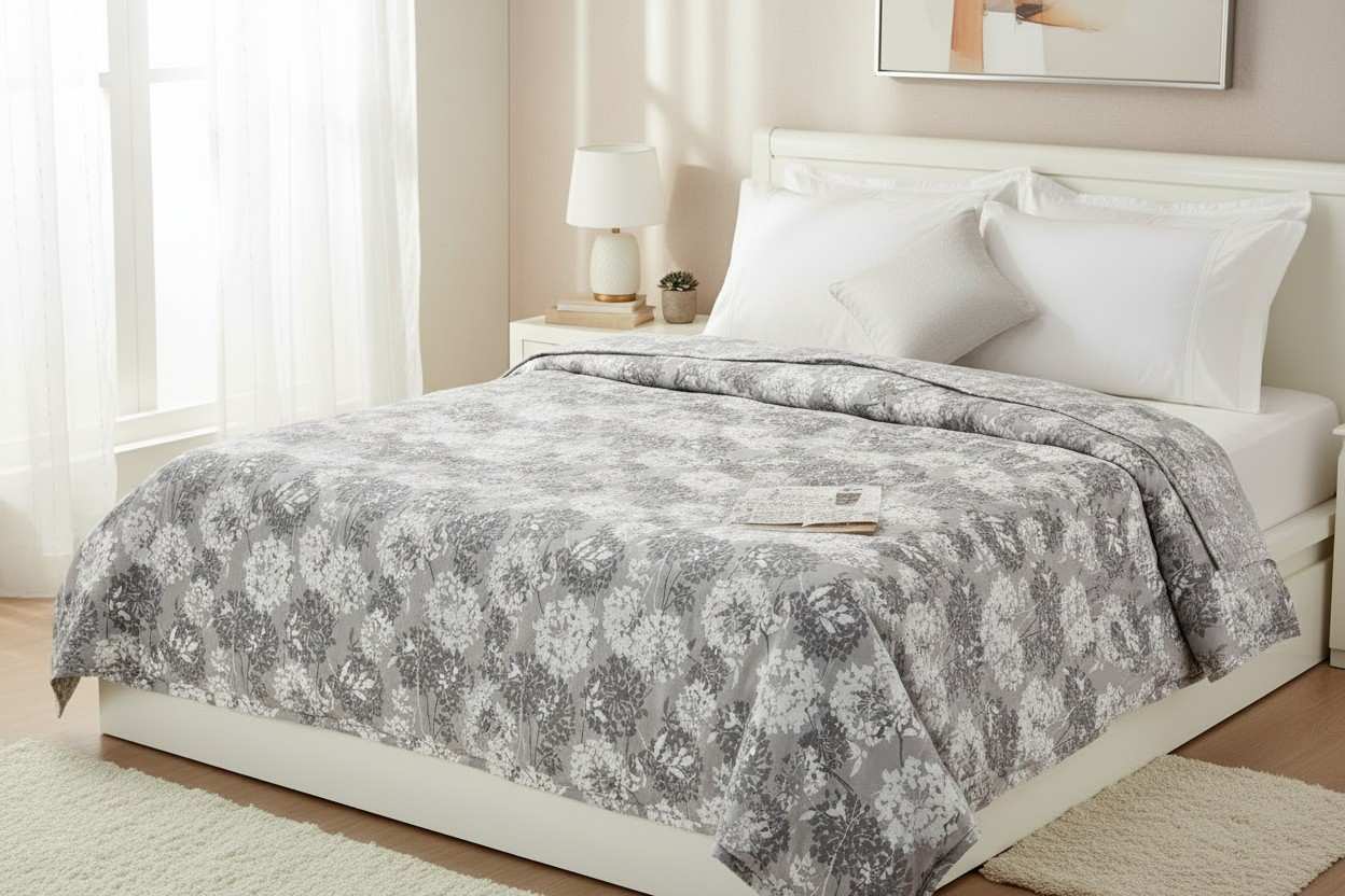 Dohar Single Bed | Floral Print | AC Dohar | 100% Cotton