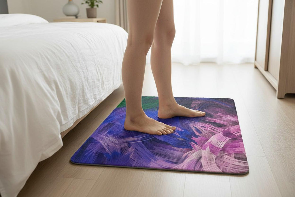 Door Mat | Abstract Brush Stroke Print | Anti-Slip | Multicolour Set of 3 Pcs