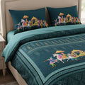 Royal Procession King Size Bedsheet 7D Digital Print with 2 Pillow Covers - 108x108 inch