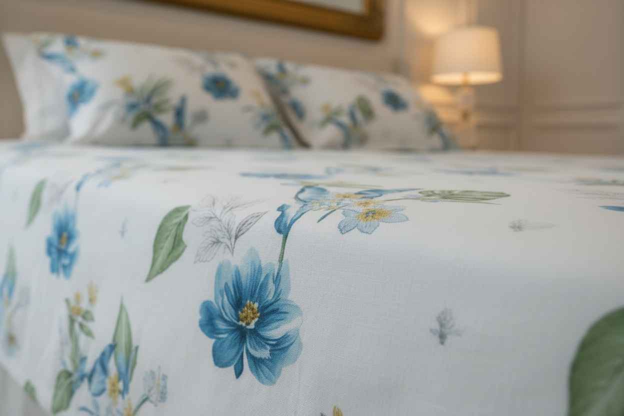 Floral Garden Bedsheet – Premium Cotton with 2 Pillow Covers
