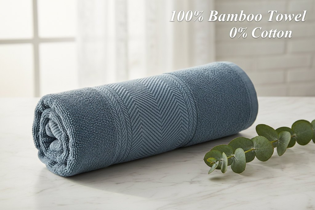 Deslay 100% Bamboo Hand Towel – Steel Blue (16x26 Inches)