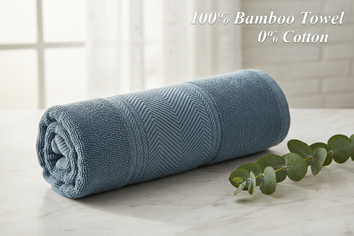 Deslay 100% Bamboo Hand Towel – Steel Blue (16x26 Inches)