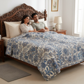 Summer Comforter Blue Botanical Paisley Double Bed  | Elegant Quilted Bedding