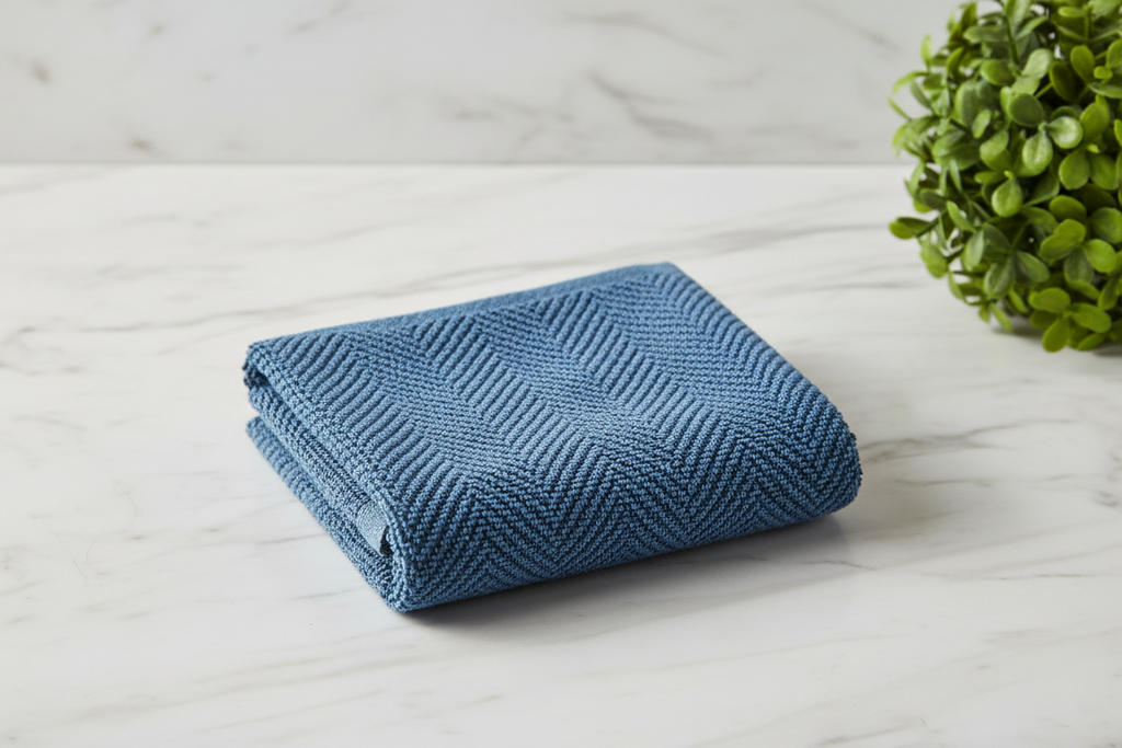 Deslay 100% Bamboo Hand Towel – Steel Blue (16x26 Inches)