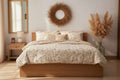 Summer Dohar Double Bed | White Grey Floral 100% Cotton Bedding