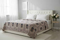 Double Bed Bedsheet – Mughal Floral Print | Beige & Indigo