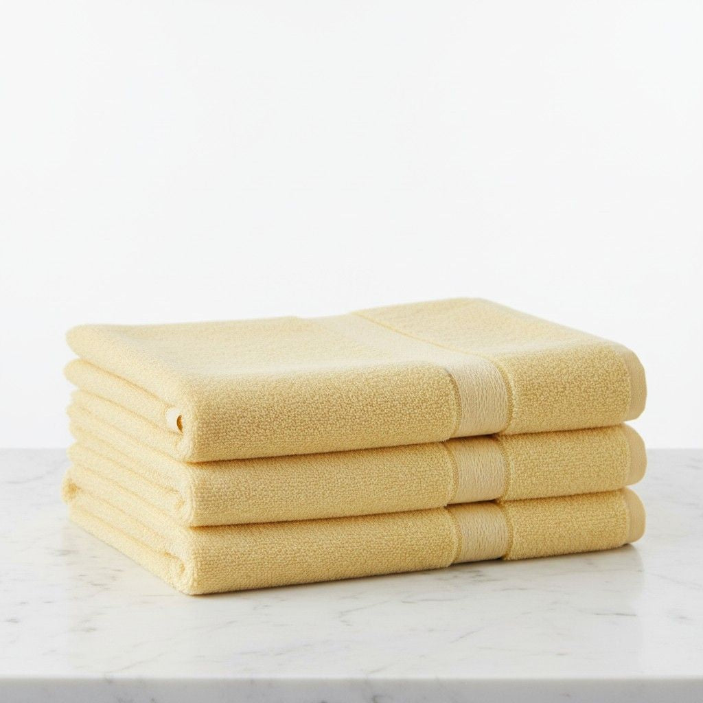 Cotton Bath Towel | Butter Yellow | Plain Solid | Ultra Soft, Super Absorbent & Quick Dry | Unisex