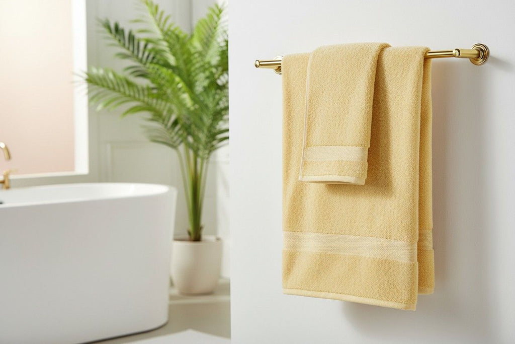 Cotton Bath Towel | Butter Yellow | Plain Solid | Ultra Soft, Super Absorbent & Quick Dry | Unisex