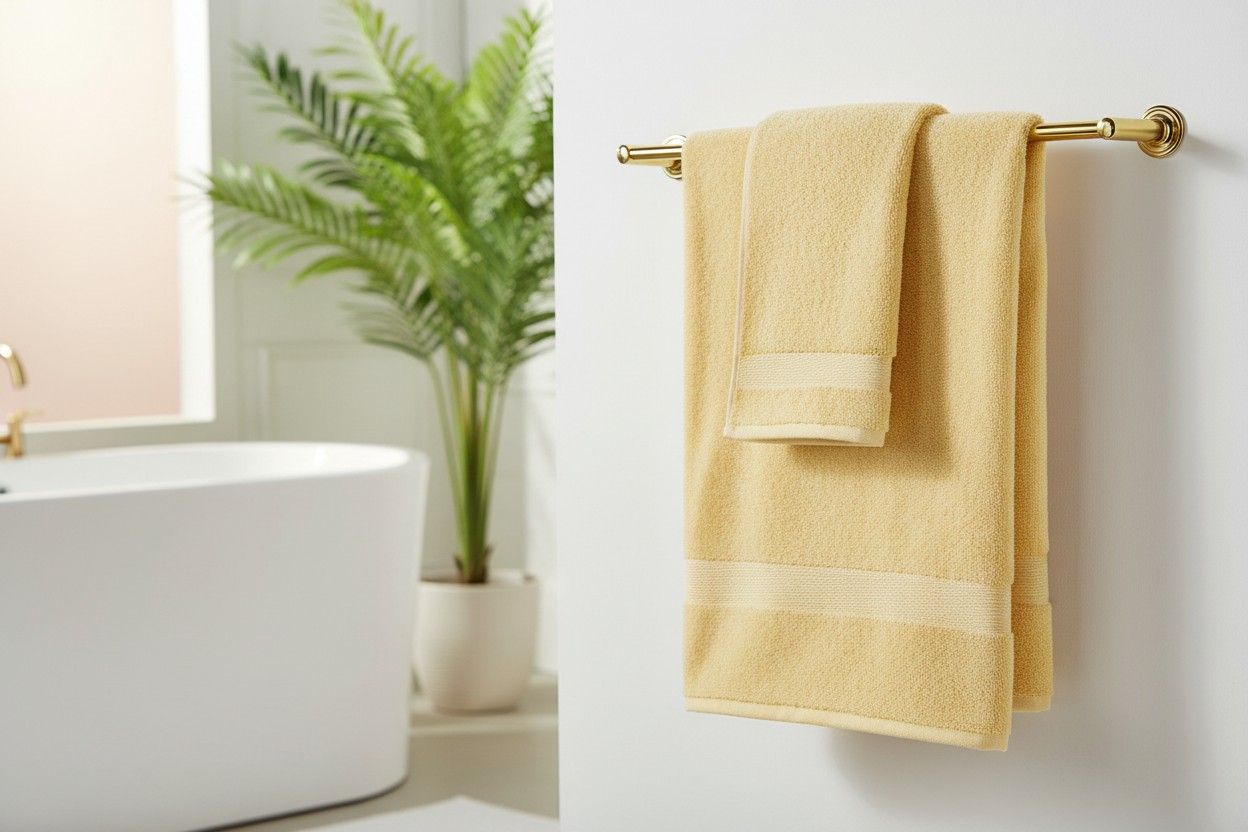 Cotton Bath Towel | Butter Yellow | Plain Solid | Ultra Soft, Super Absorbent & Quick Dry | Unisex