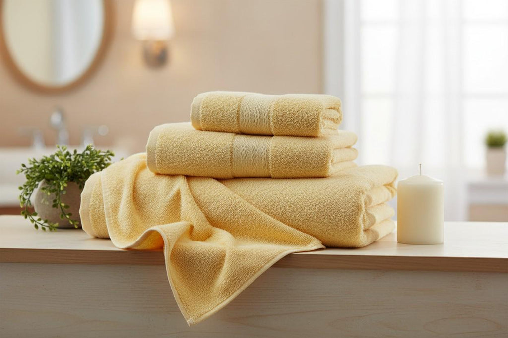 Cotton Bath Towel | Butter Yellow | Plain Solid | Ultra Soft, Super Absorbent & Quick Dry | Unisex
