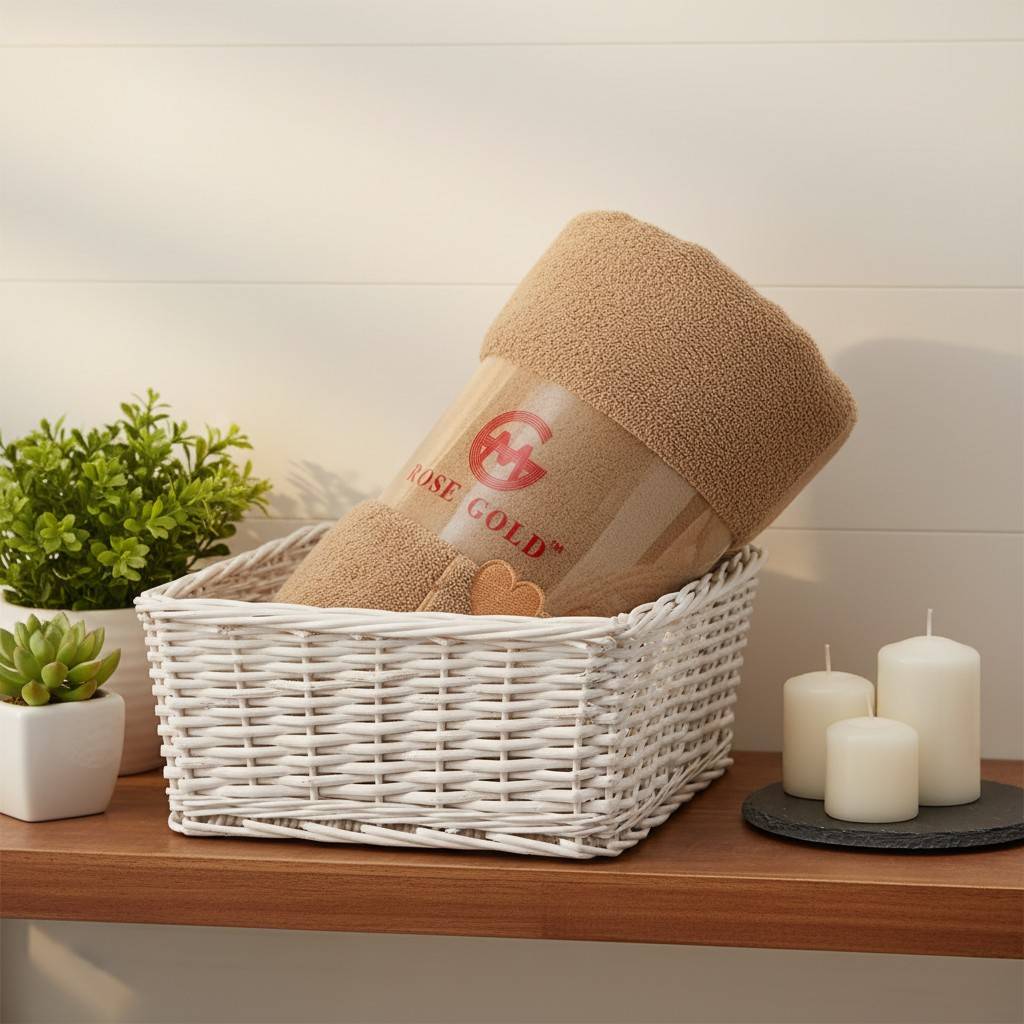 Bath Towel Microfiber | Camel | "I ♥ You" Embroidery | Ultra Soft & Quick Dry | Unisex