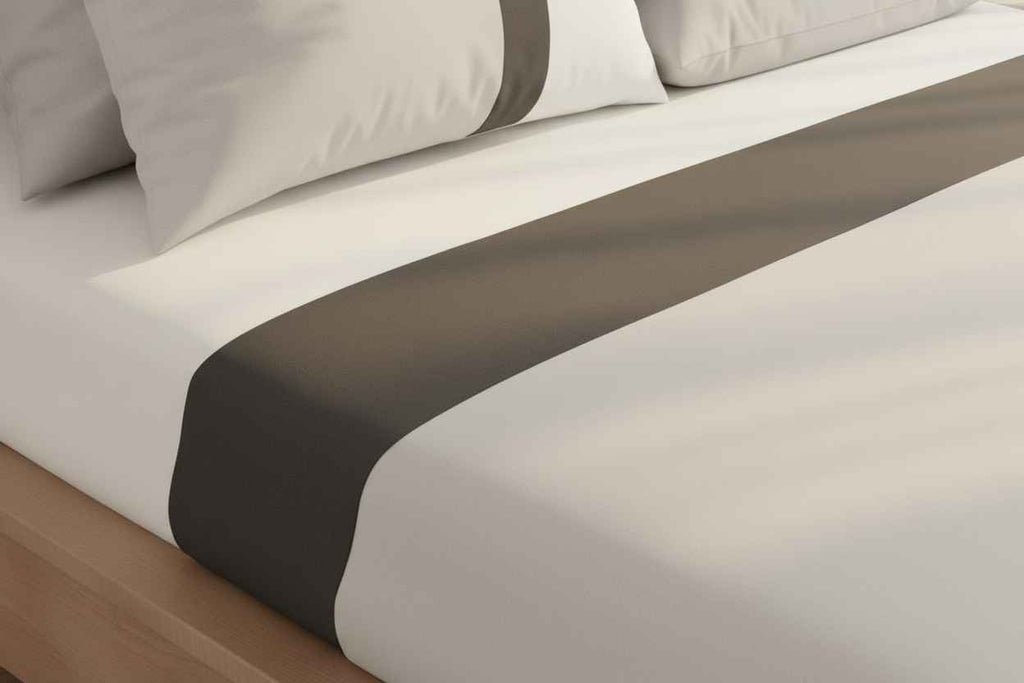 Luxe Stripe Bedsheet Set – White & Charcoal