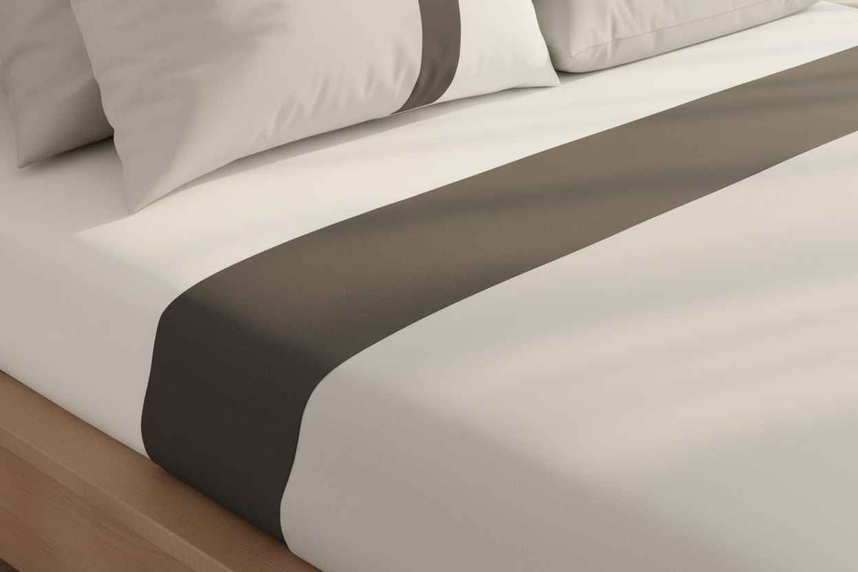 Luxe Stripe Bedsheet Set – White & Charcoal