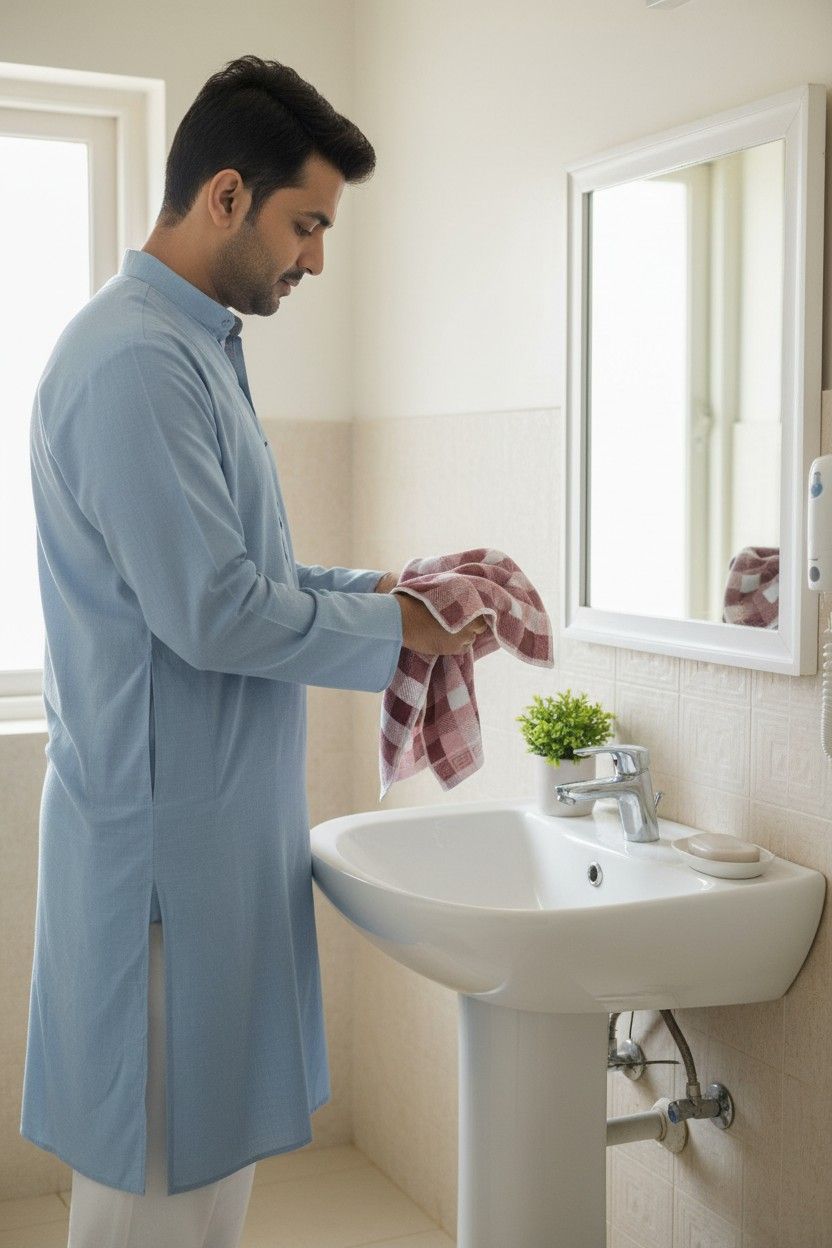 Hand Towel Maroon & Pink Checkered | Ultra Soft, Super Absorbent & Quick Dry (Set of 4 Pcs)