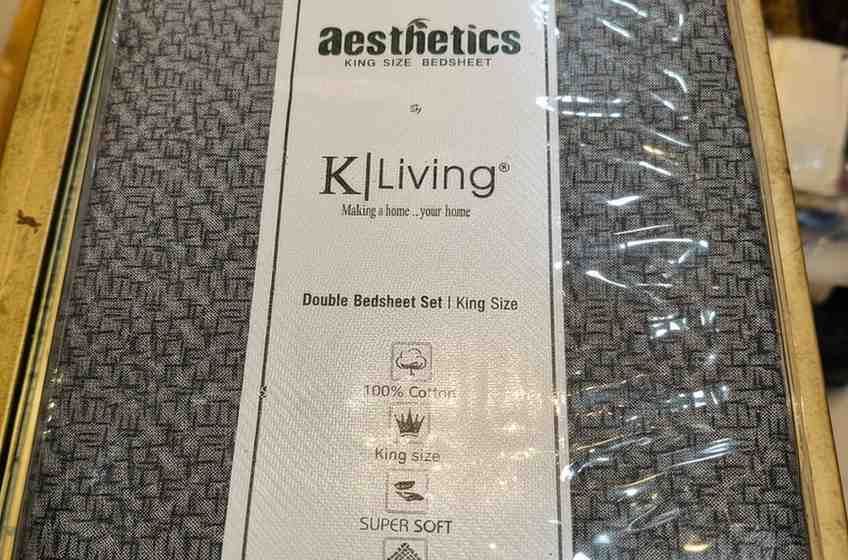 Aesthetics King Size Bed Sheet | 100% Imported Pure Cotton | 200TC | Super Soft | Charcoal Grey