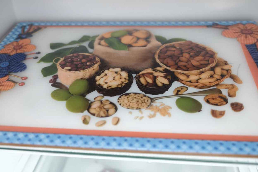 Decorative Dining Table Mat | Waterproof PVC Placemat | Nuts & Floral Print