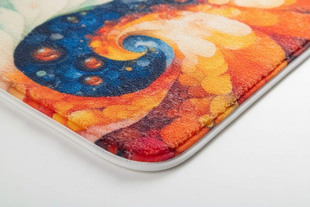 Bath Mat | Abstract Galaxy Swirl Art Print | Super Soft Plush | Multicolour Set of 2 Pcs