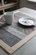 Premium Dining Table Mat | Rustic Wood Print Placemat | Set of 6