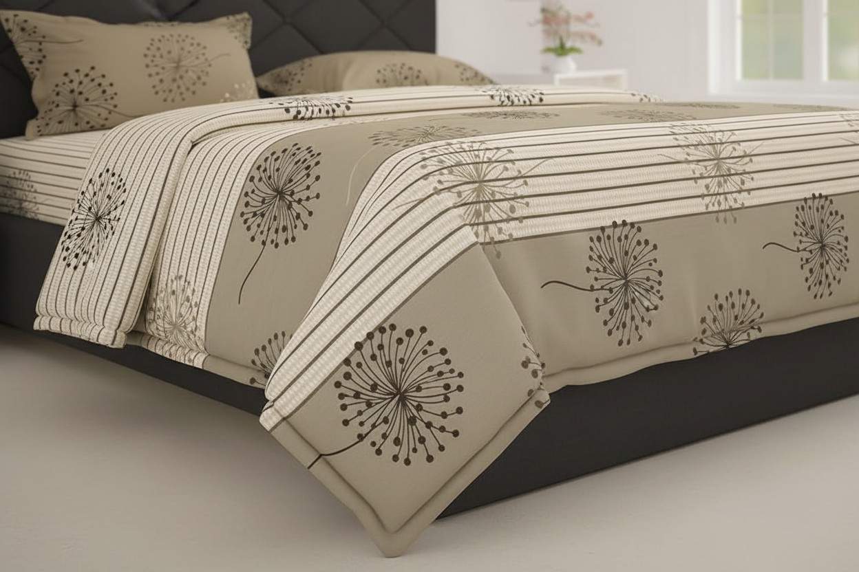Dohar AC Double Bed | Dandelion Botanical Print | 100% Cotton