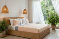 Luxe Stripe Bedsheet Set – Peach & Slate