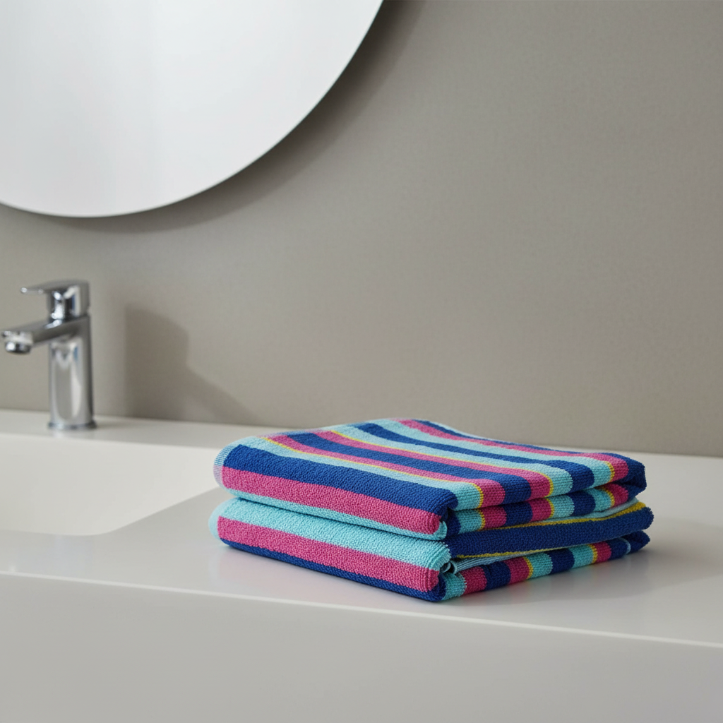 Multicolored Striped Full Size Bath Towel for Unisex | Vibrant Premium