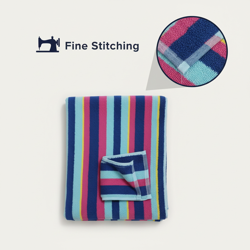 Multicolored Striped Full Size Bath Towel for Unisex | Vibrant Premium